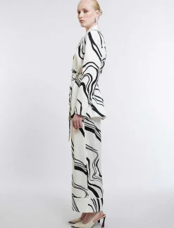 Cheap Abstract Print Pants Women Pantalones
