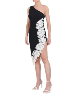 Best Asymmetric Dress In Contrast Fitness Women Cocktail