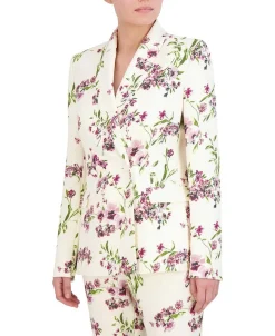 Cheap Blazer With Floral Solapa Women Outerwear