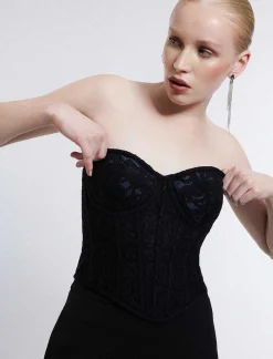 Outlet Closed Bustier Blouse Women Tops