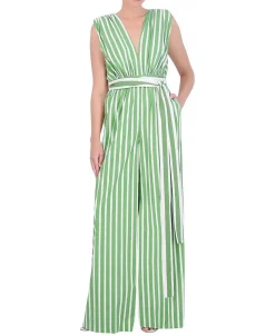 Store Cotton Stripes Printed Jumpsuit Women Jumpsuits Rompers