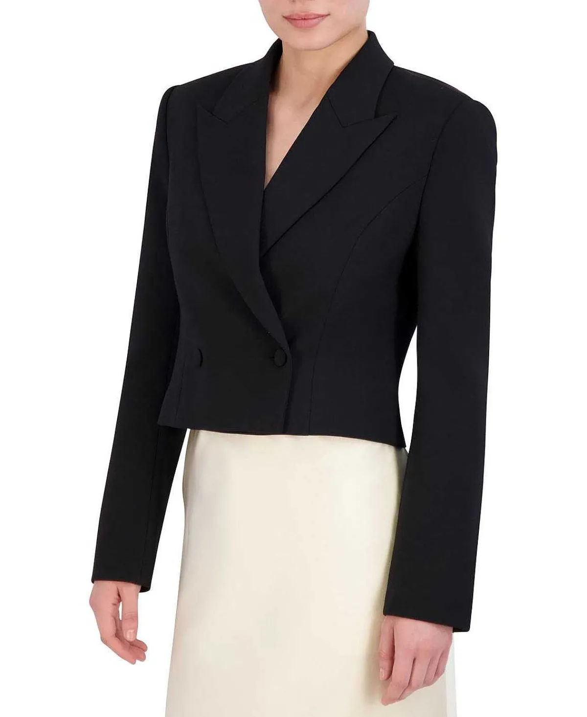 Fashion Crop Blazer With Solapa Women Outerwear