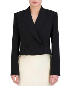 Fashion Crop Blazer With Solapa Women Outerwear