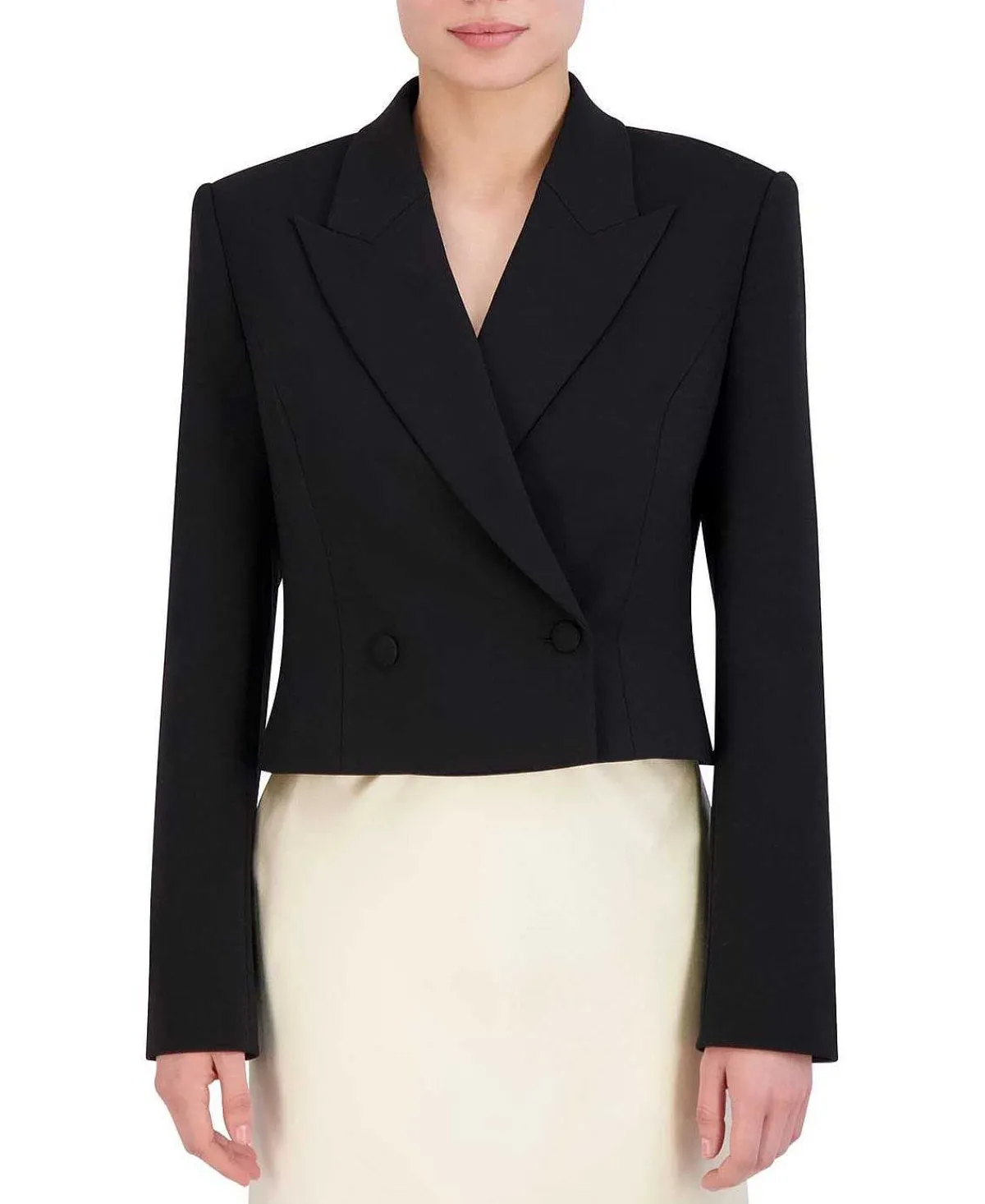 Fashion Crop Blazer With Solapa Women Outerwear