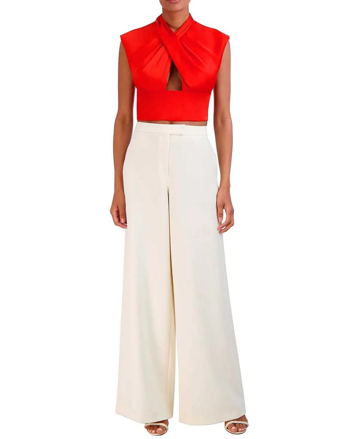 Best Sale Crop Blouse Halter Effect Drapeed Cutout Women Tops