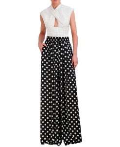 Hot Crop Blouse Halter Effect Drapeed Cutout Lunares Women Tops