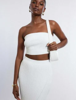 Cheap Crop Top Punto Bandeau Women Tops