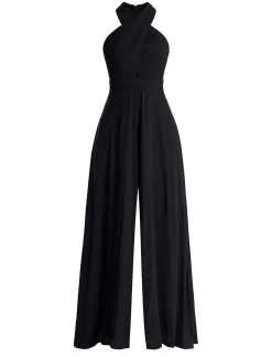 New Crossed Halter Jumpsuit Pierna Ancha Women Jumpsuits Rompers