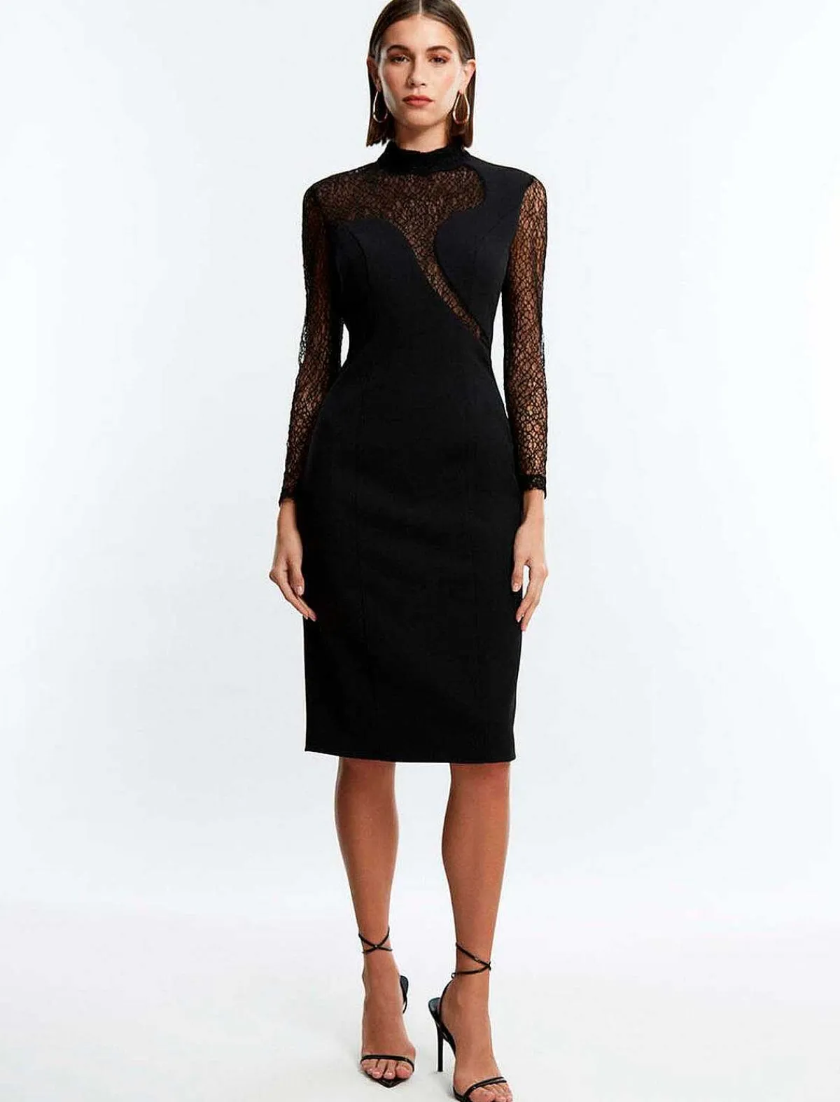 Shop Cuello High Wide Sleeve Fitness Midi Dress Women Night