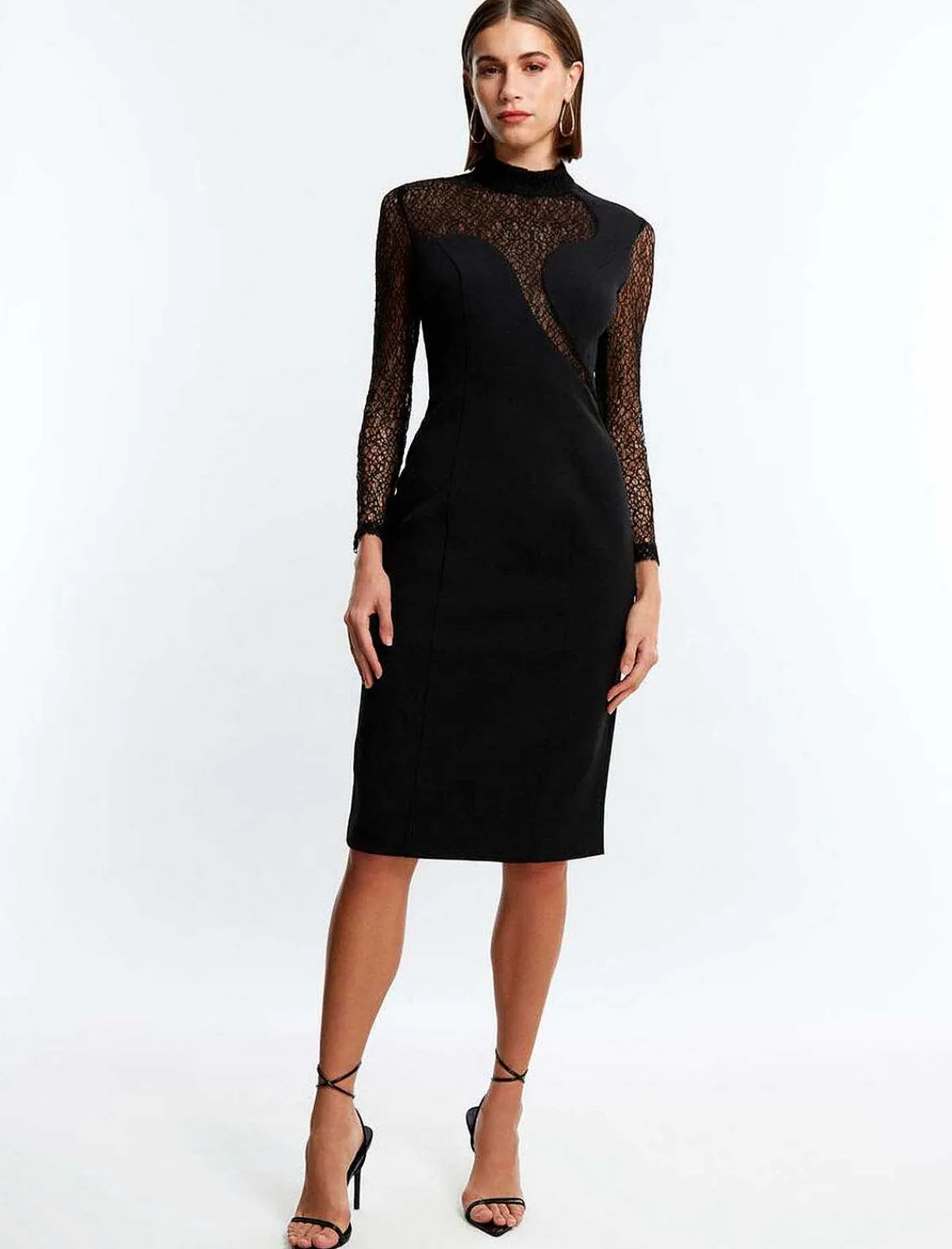 Shop Cuello High Wide Sleeve Fitness Midi Dress Women Night