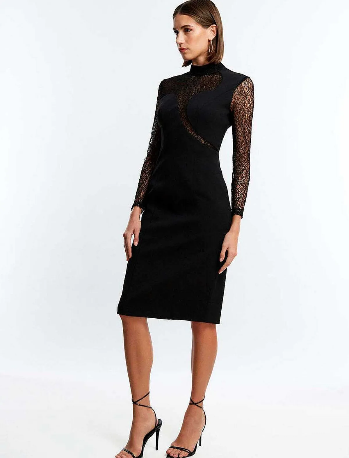 Shop Cuello High Wide Sleeve Fitness Midi Dress Women Night