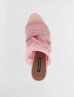 Fashion Drapeed Mesh High-Heel Sandals Women Shoes