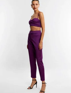 Online Escote Corazon Fruncido Crop Top Women Tops