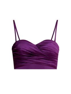 Online Escote Corazon Fruncido Crop Top Women Tops