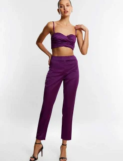 Online Escote Corazon Fruncido Crop Top Women Tops