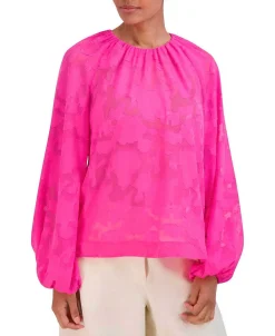 Shop Floral Abullon Sleeve Blouse Women Tops