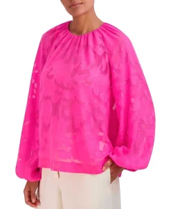 Shop Floral Abullon Sleeve Blouse Women Tops