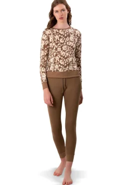 Flash Sale Floral Motif Pajama Set Women Tops