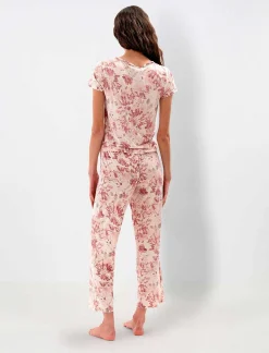 Fashion Floral Print Large Pajama Set Women Pajamas