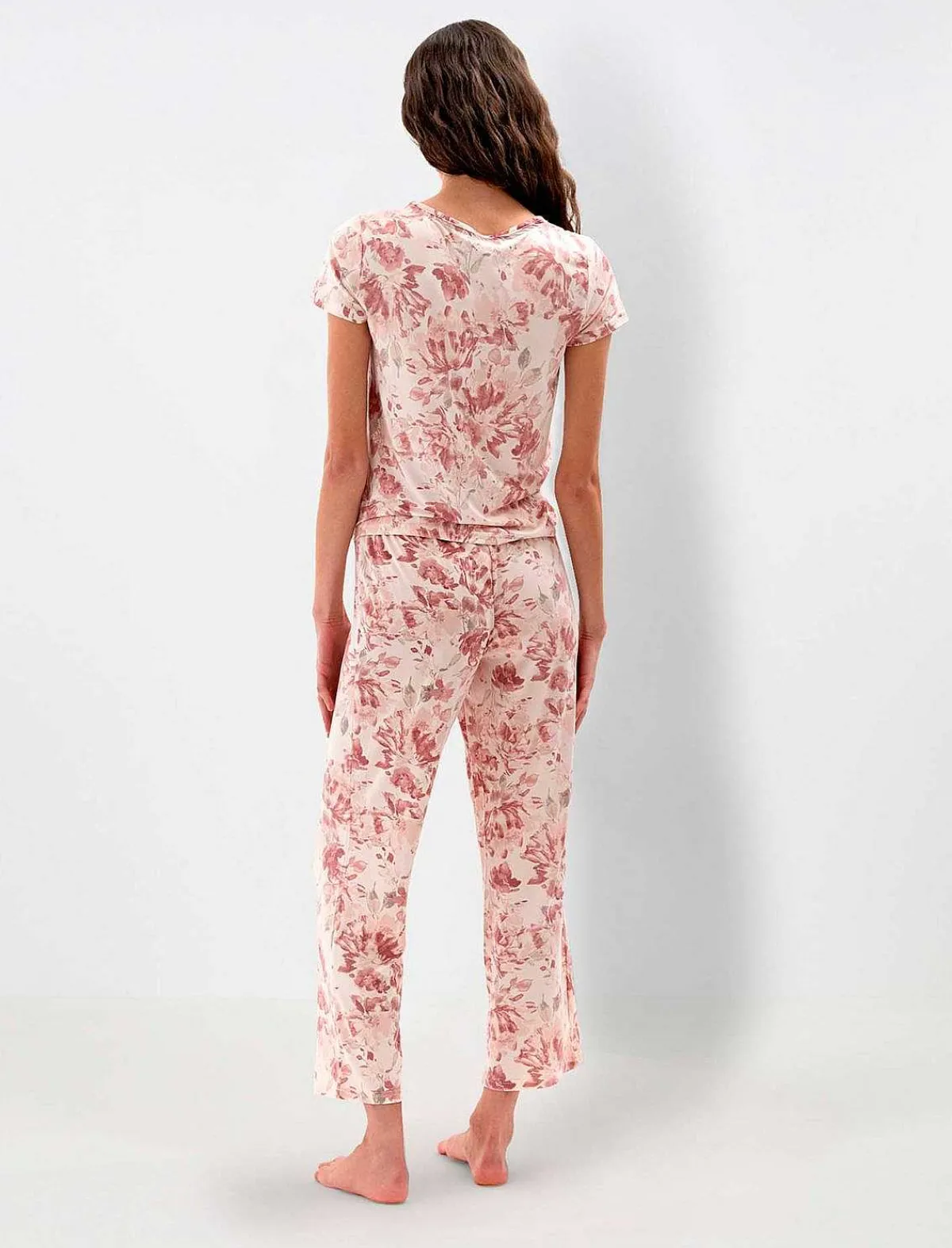 Fashion Floral Print Large Pajama Set Women Pajamas