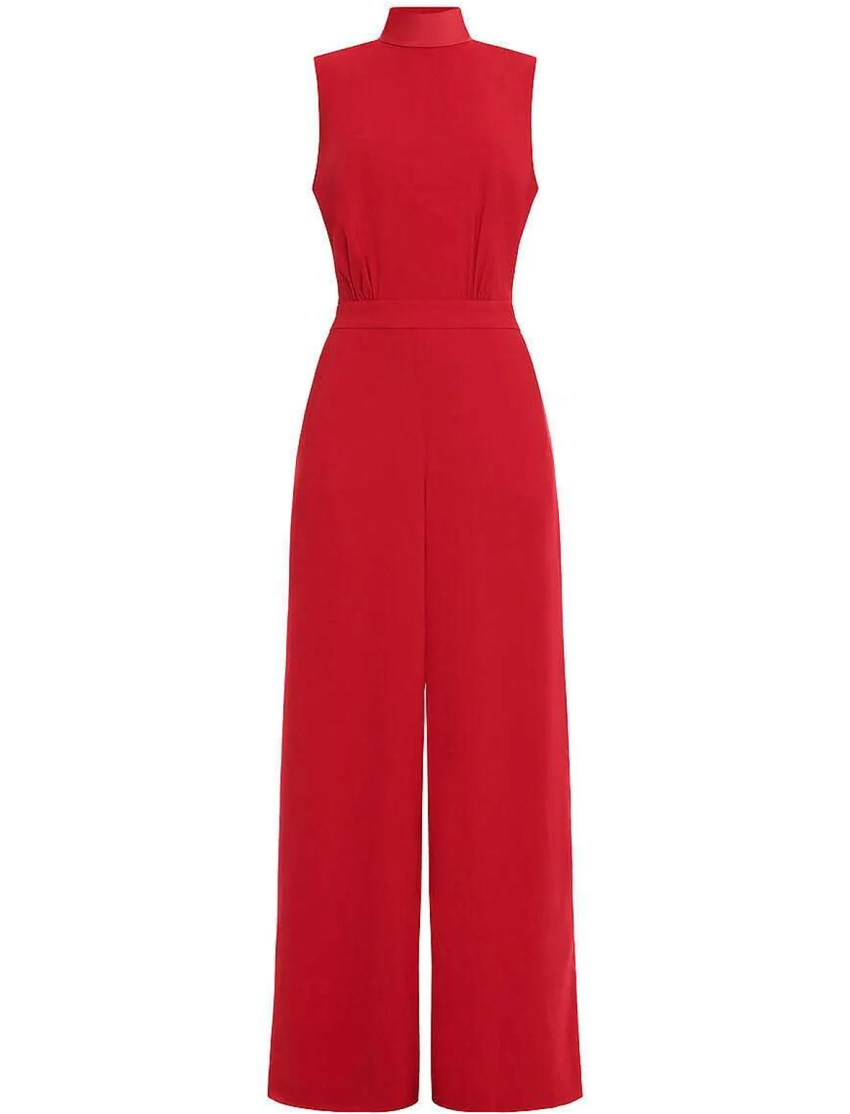 Fashion Jumpsuit Cuello Alto Pierna Ancha Con Lazo Women Jumpsuits Rompers