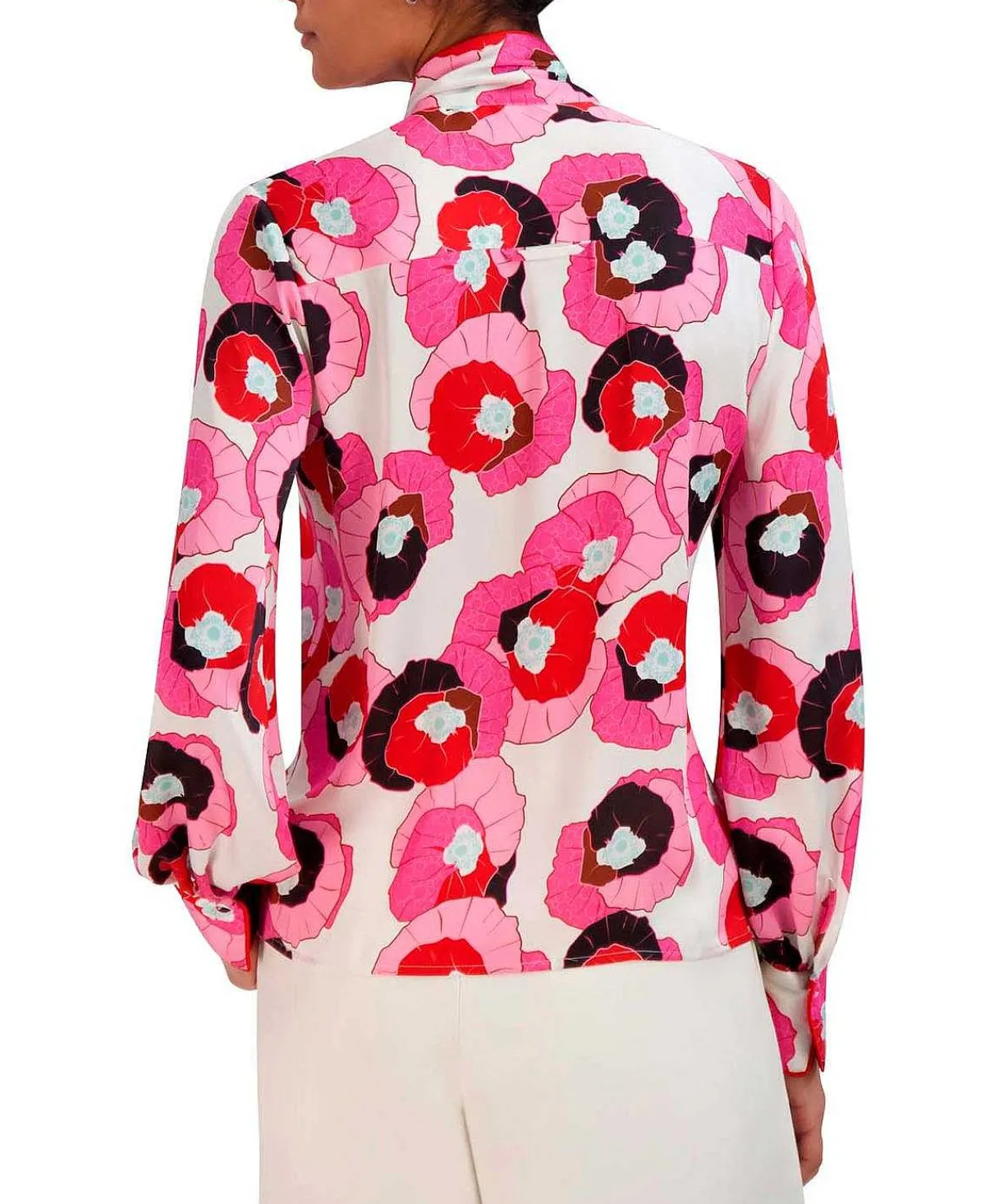 Cheap Lazada Floral Satin Shirt Blouse Women Tops