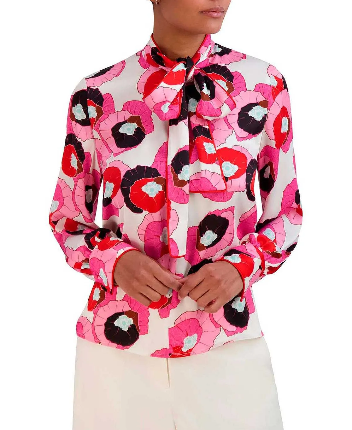 Cheap Lazada Floral Satin Shirt Blouse Women Tops