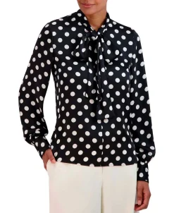 Shop Lazada Lunares Satin Shirt Blouse Women Tops