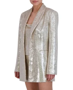 Sale Lentejuelas Straight Blazer Women Outerwear