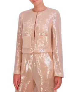 Fashion Lentejuelas Straight Jacket Women Outerwear