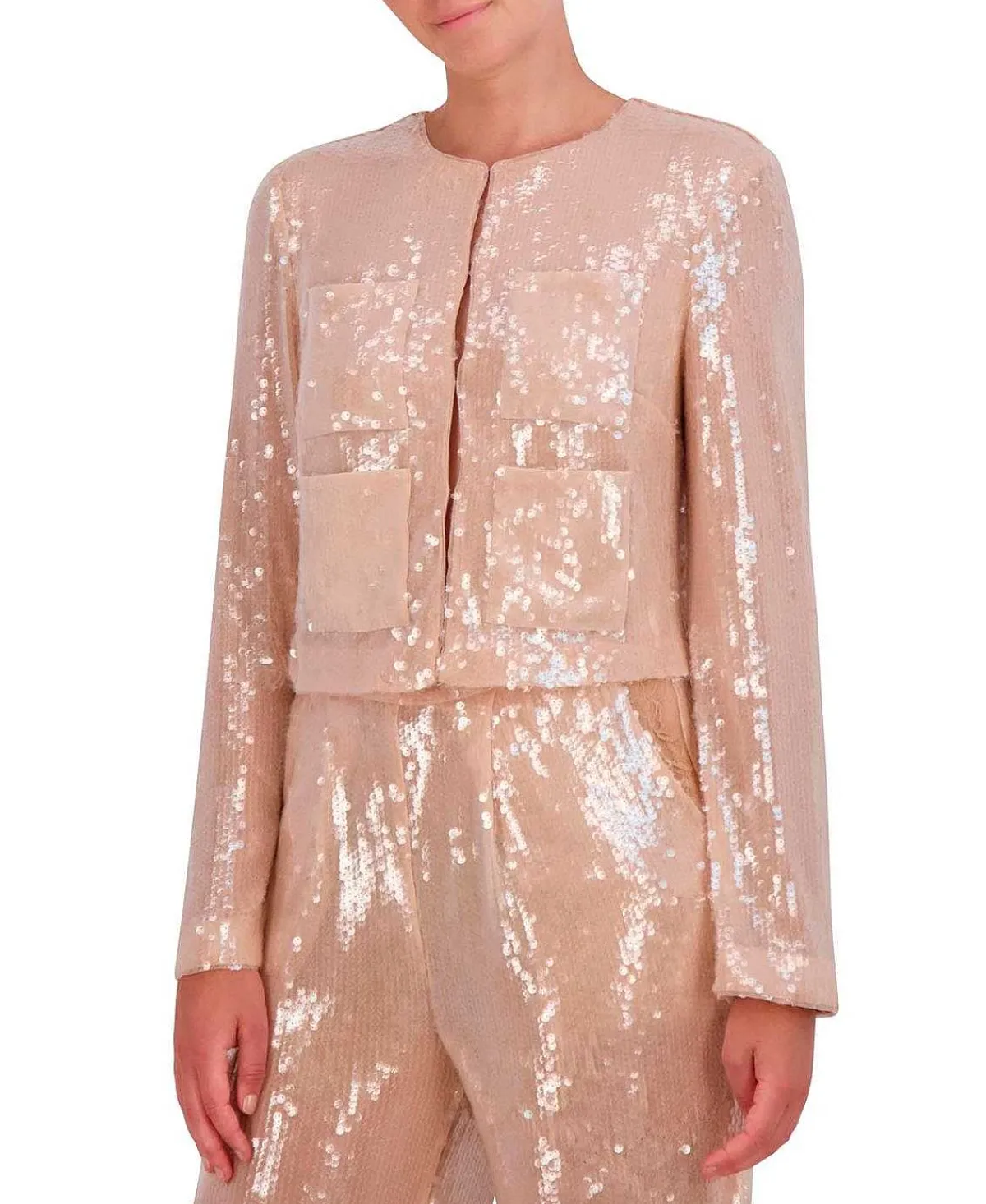 Fashion Lentejuelas Straight Jacket Women Outerwear