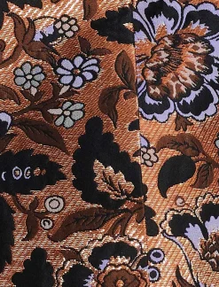 Outlet Metallic Floral Jacquard Blazer With Satin Sole Women Outerwear