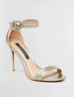 Flash Sale Metallic Heel Shoes With Adjustable Strap Women Shoes