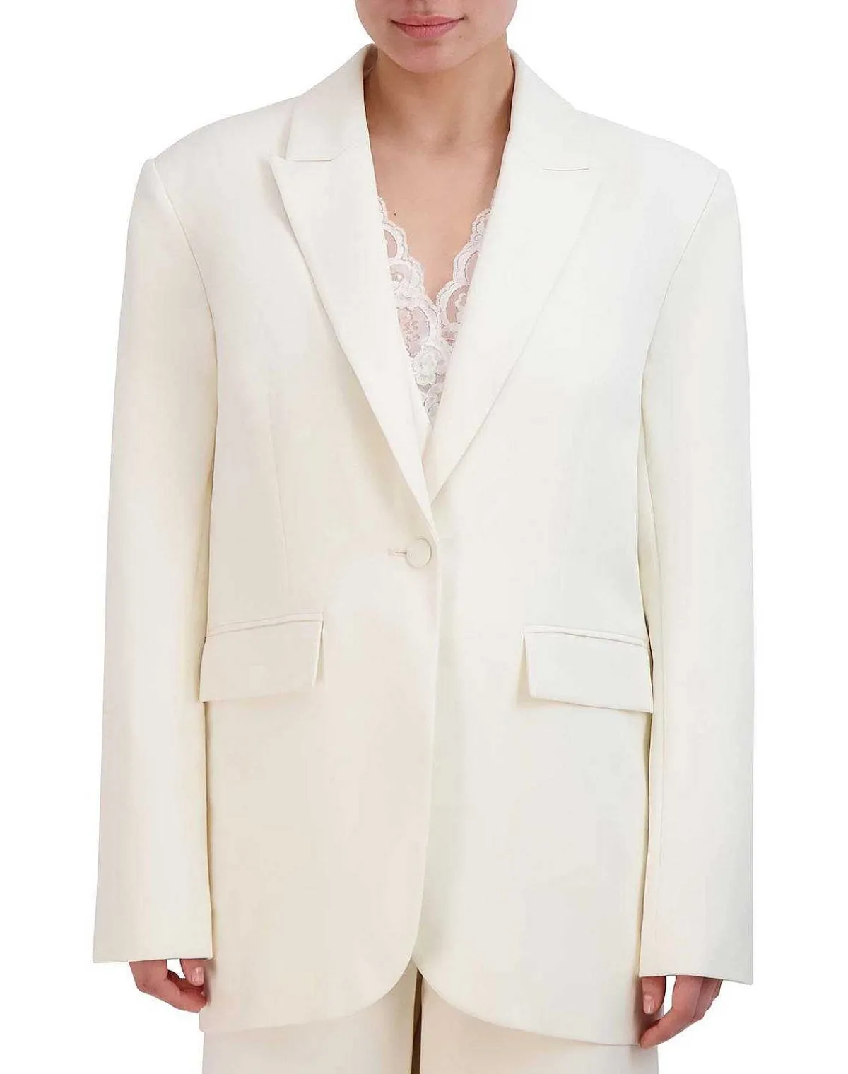 Clearance Oversize Blazer With Button Women Outerwear