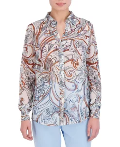 Fashion Paisley Print T-Shirt Blouse Women Tops