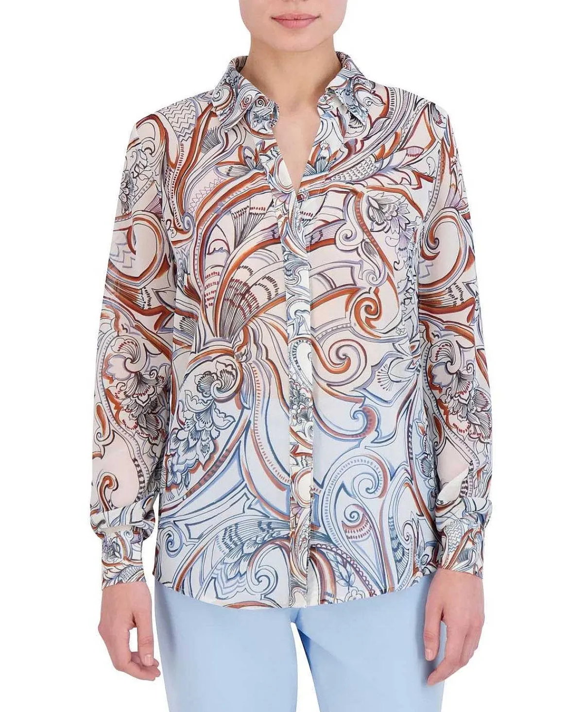 Fashion Paisley Print T-Shirt Blouse Women Tops