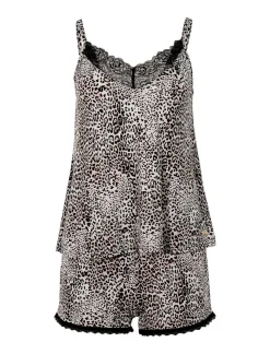Best Sale Pajama Set T-Shirts Encaje Y Short Animal Print Print Women Pajamas