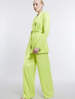 Online Pantalon Pierna Ancha At The Waist Women Pantalones