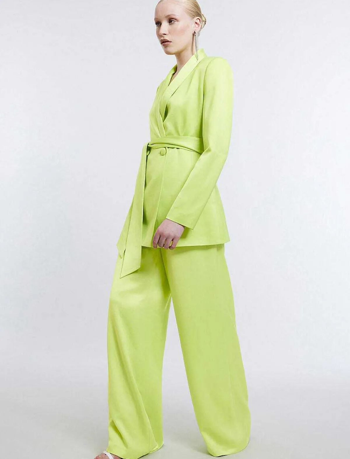 Online Pantalon Pierna Ancha At The Waist Women Pantalones