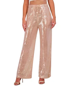 Clearance Pantalon Pierna Ancha De Lentejuelas Women Pantalones