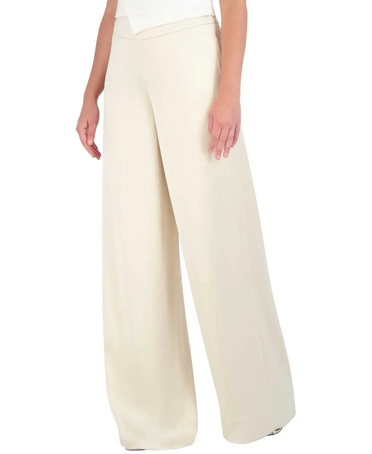 Cheap Pantalon With The Waist In Satin Pierna Ancha Women Pantalones
