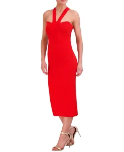 New Punto Cutout Halter Midi Dress Women Casual