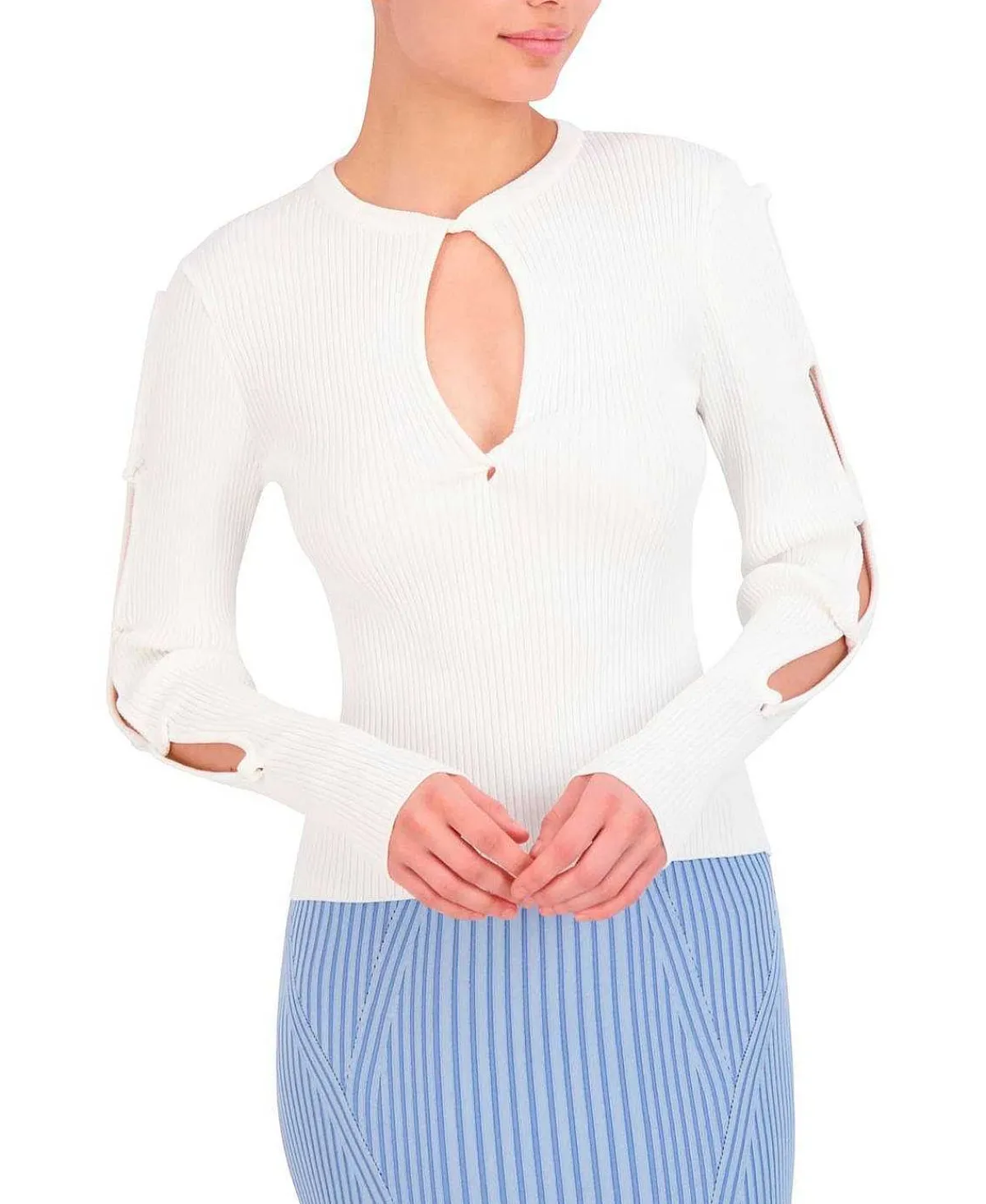 Cheap Punto Wide Sleeve Blouse Women Sweaters