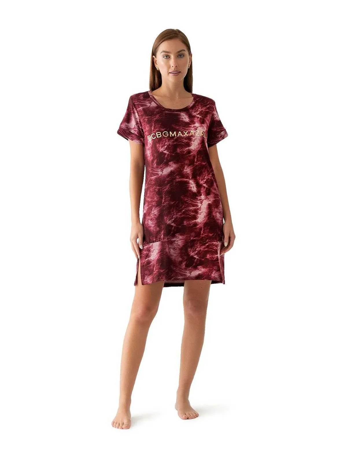 Clearance Round Neck Tie Dye Long Sleeve Shirt Women Pajamas