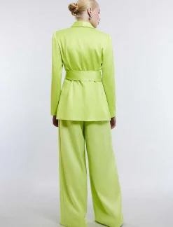 Store Satin Blazer With Lace On Waist Women Outerwear