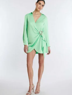 New Satin Cross Dress Women Casual