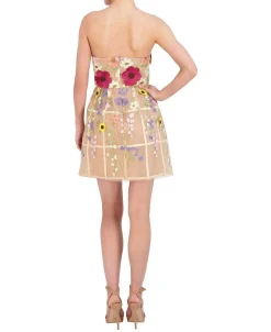 Best Sale Tul Dress With Floral Embroidered Appliances Women Cocktail