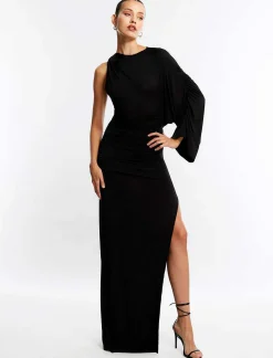 Discount Wide Asymmetric Dress With Opening Women Night