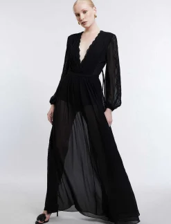 Flash Sale Wide Dress With Abullonaded Sleeves Fitness Women Night