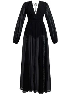 Flash Sale Wide Dress With Abullonaded Sleeves Fitness Women Night